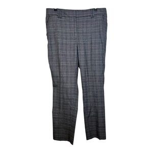 White House Black Market Women's Black/gray/purple Plaid Trousers Slim Ankle 10